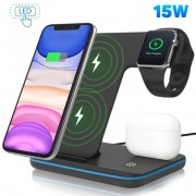 Wireless Charger Dock 3in1 For IOS Black